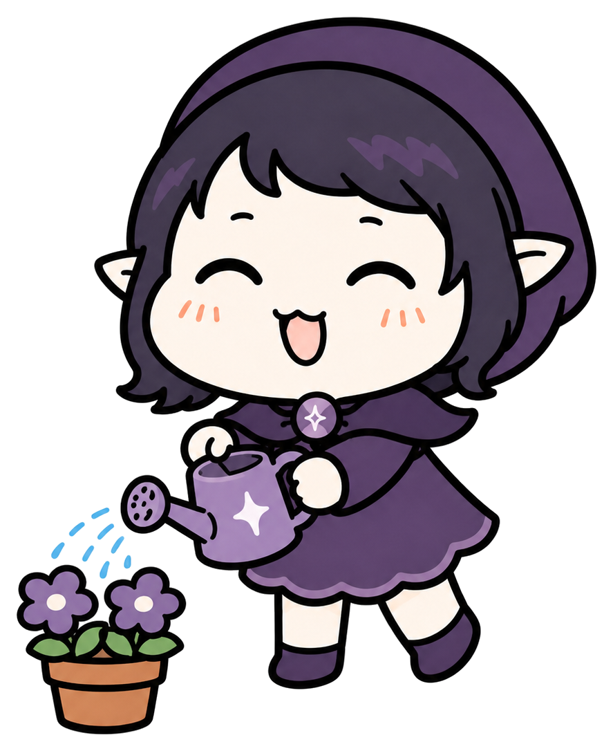 水やりをするめんどいちゃん